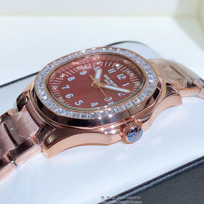 百達翡麗PATEK PHILPPE 官網同步上新 女士腕表 Aquanaut系列 石英機芯 斯華駱水晶鑽石表圈  wssb4361